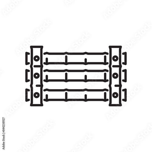Bamboo fence line style traditional icon. Editable icon.