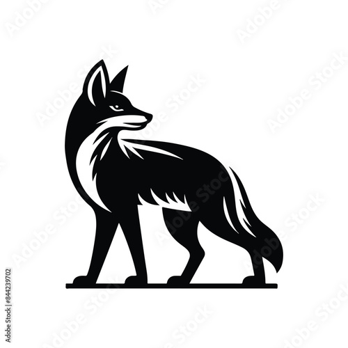 Jackle Animal black silhouette vector with white color background
