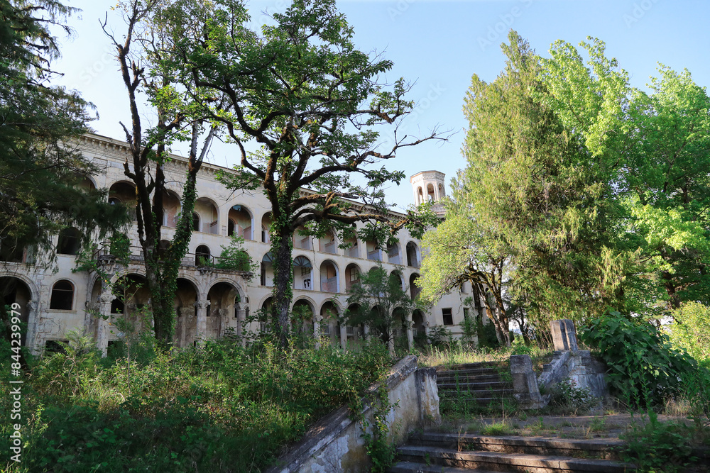 Naklejka premium The abandoned sanatorium in the city of Tskaltubo Georgia