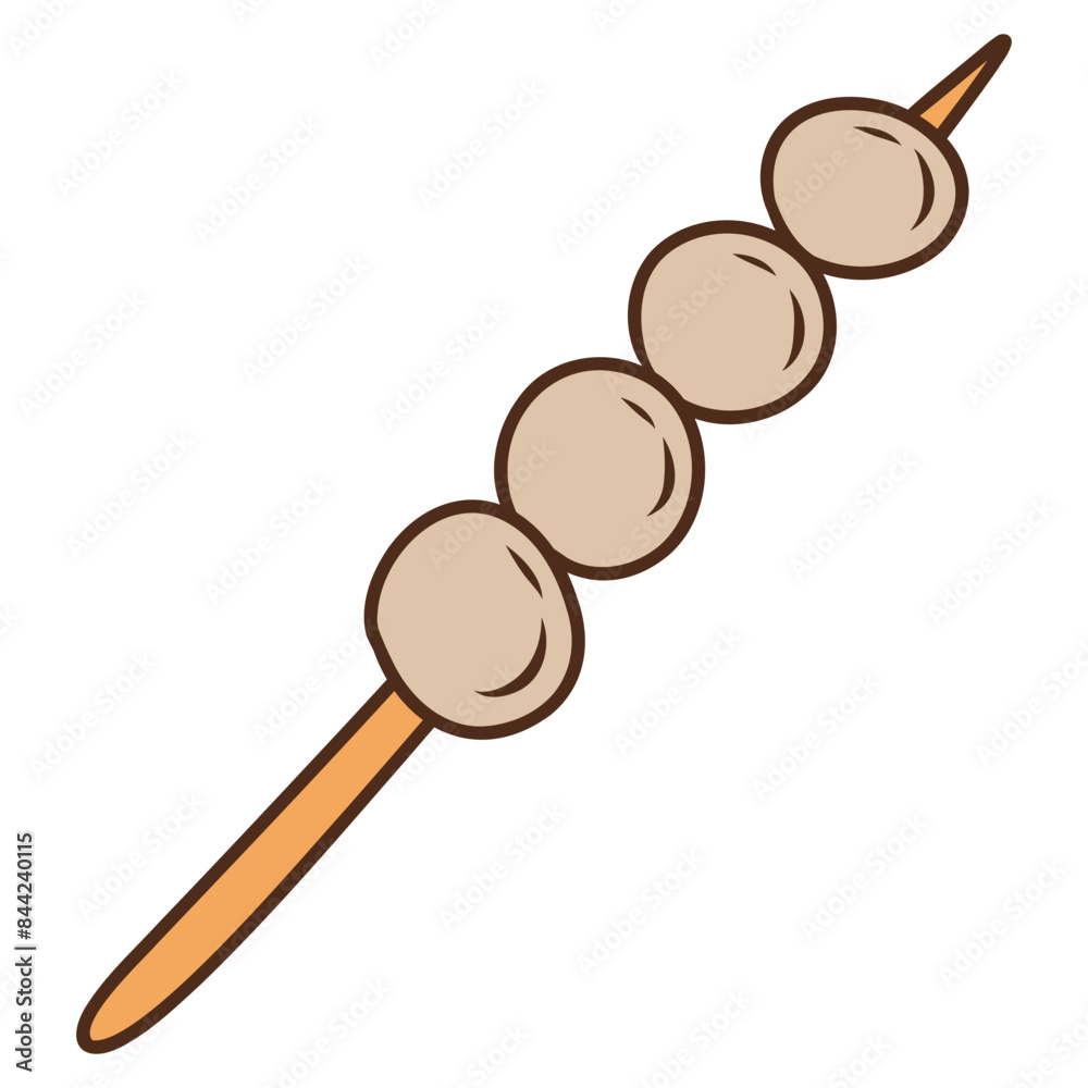 satay stick. barbecue meatball