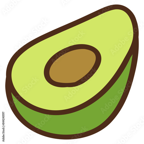 illustration of sliced avocado