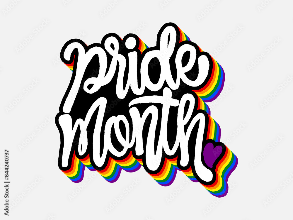 Fototapeta premium LGBT pride art on white background. template for poster, social network, banner, cards. word PRIDE for poster. LGBTQ love symbol background. Concept design.