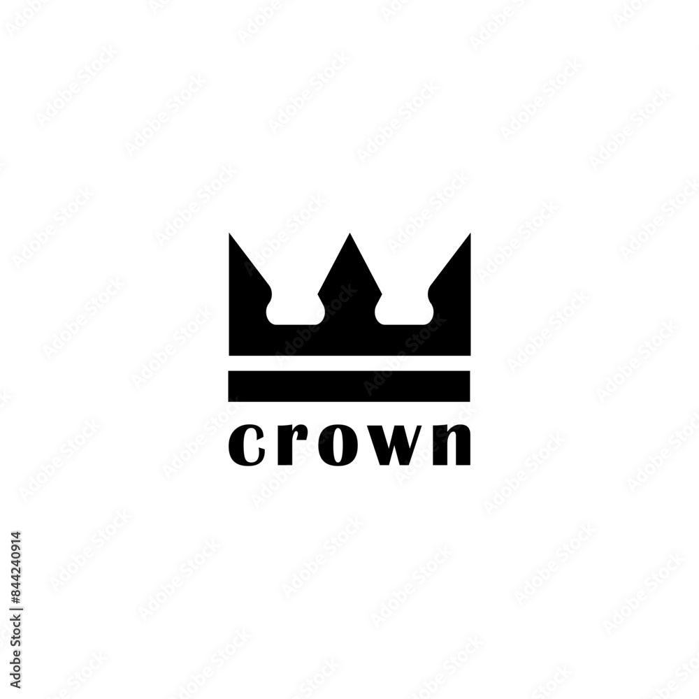 Flat crown logo design vector in black and white color Flat crown logo design vector in black and white color