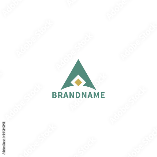 Letter A Logo design vector in trianle and dot shape