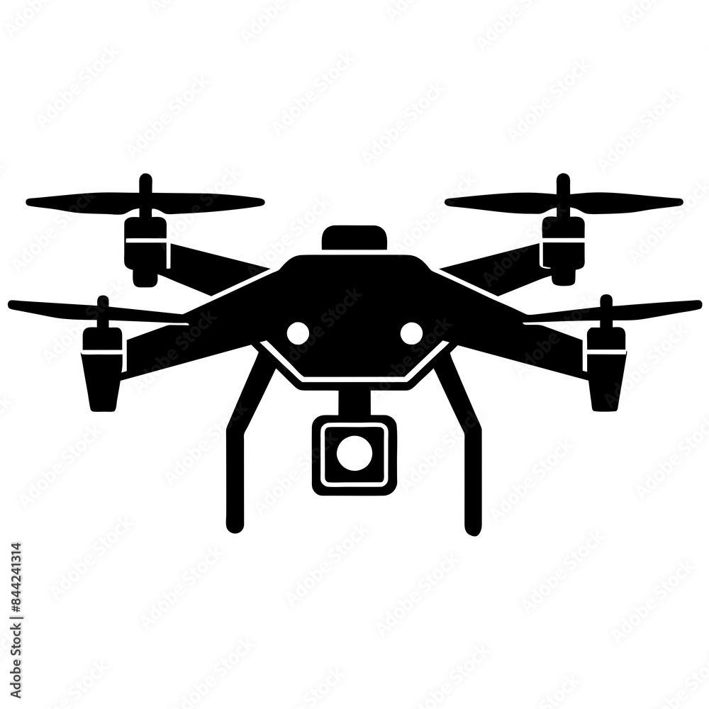 Generic Unmanned aerial vehicle vector silhouette on white background Generic Unmanned aerial vehicle vector silhouette on white background