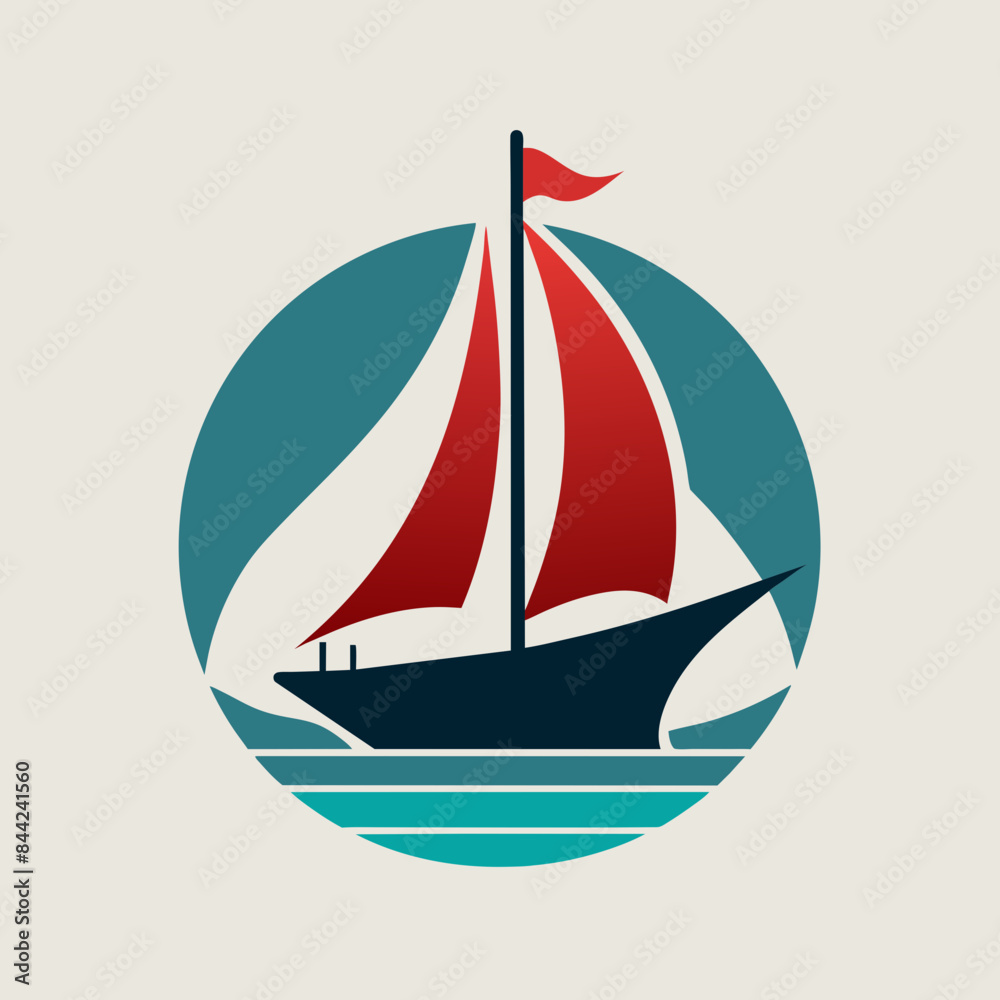 A minimalist Boat Logo vector art illustration