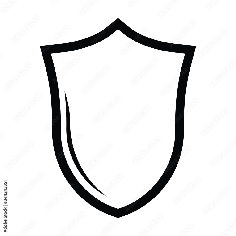 black shield line icon