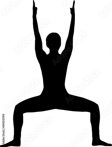 Slim sportive young woman doing yoga & fitness exercises,  Healthy lifestyle. for t-shirt graphics, icons, logo, web, posters, print, isolated on transparent background, silhouette of a women PNG