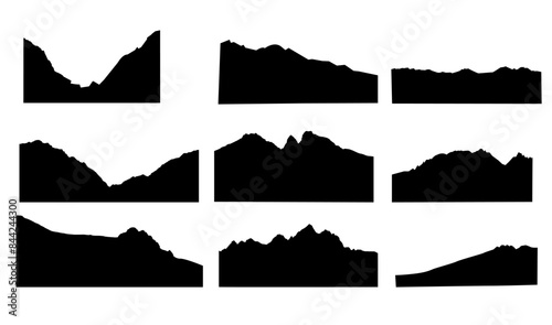 set of isolated contour mountains
