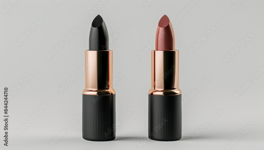 Two black and red lipsticks are shown side by side