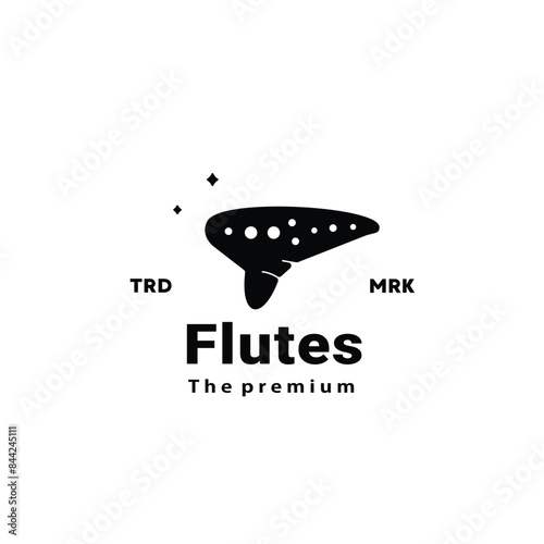 wind instrument logo illustration, flutes silhouette suitable for music stores and communities