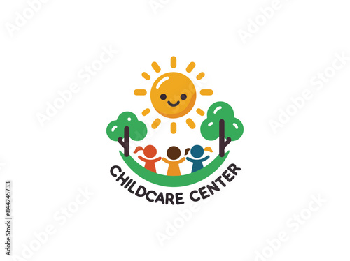 kids logo template, child care center, daycare logo, education logo, care logo