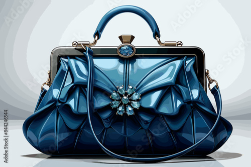 fashionable women's handbag on a white background, studio shooting