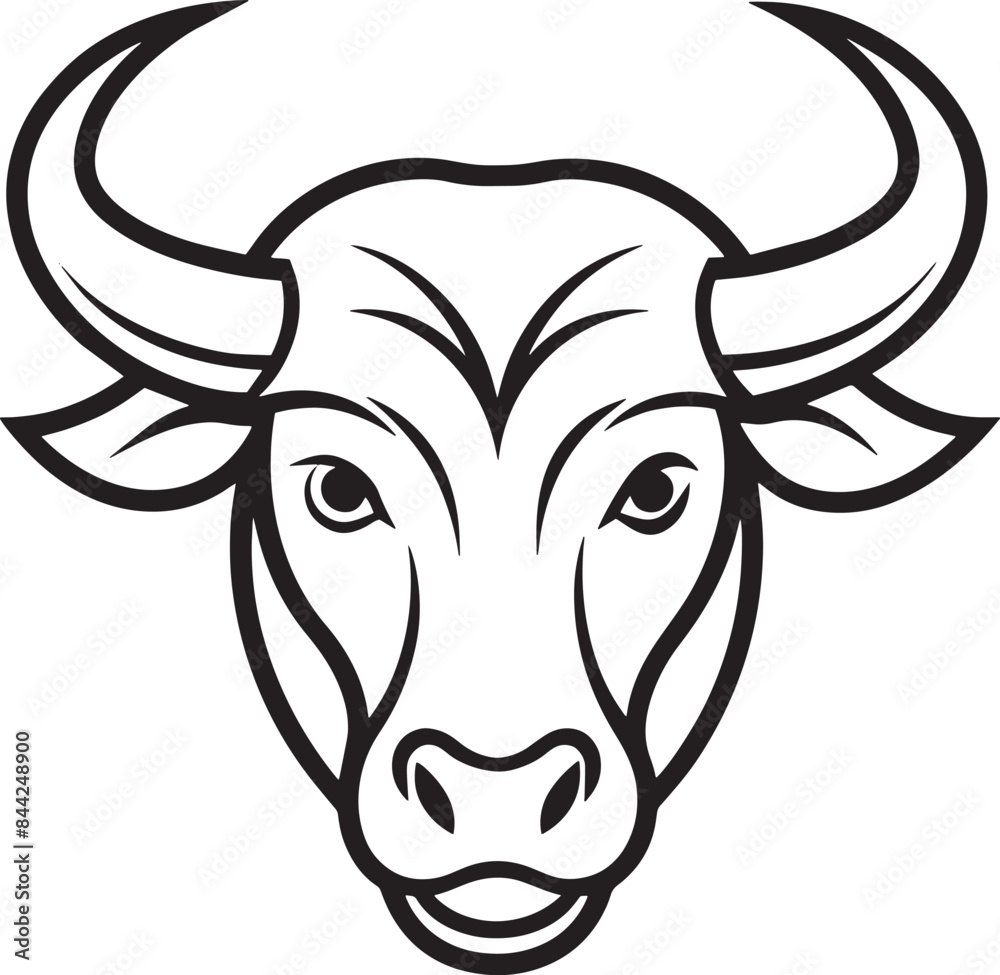 bull line art logo illustration black and white bull line art logo illustration black and white