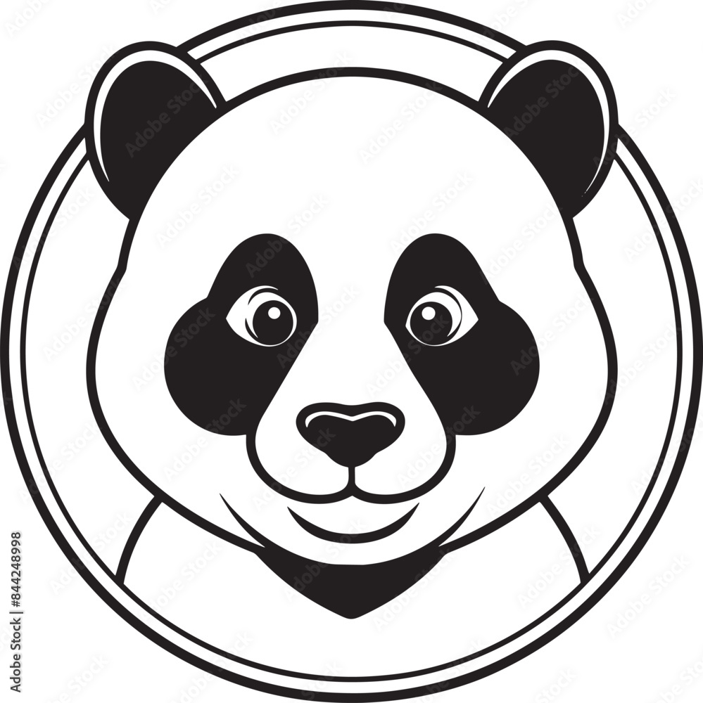 panda bear icon illustration black and white panda bear icon illustration black and white