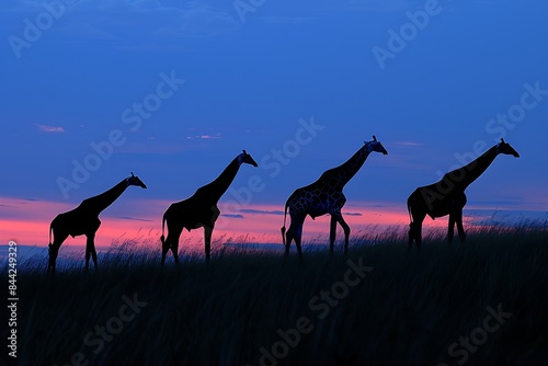 giraffe at sunset © Usman