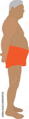 Old Man at the Beach Minimal Flat Vector Illustration