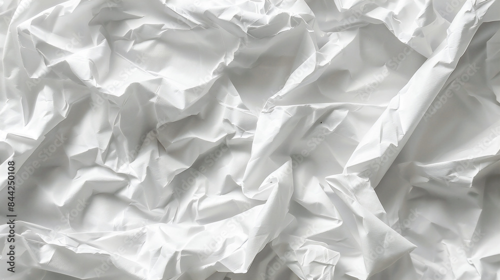 Obraz premium くしゃくしゃな白い紙のテクスチャ