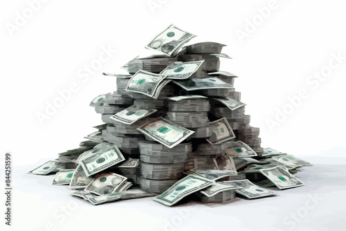 3d rendering lots of packs of US dollars in high quality