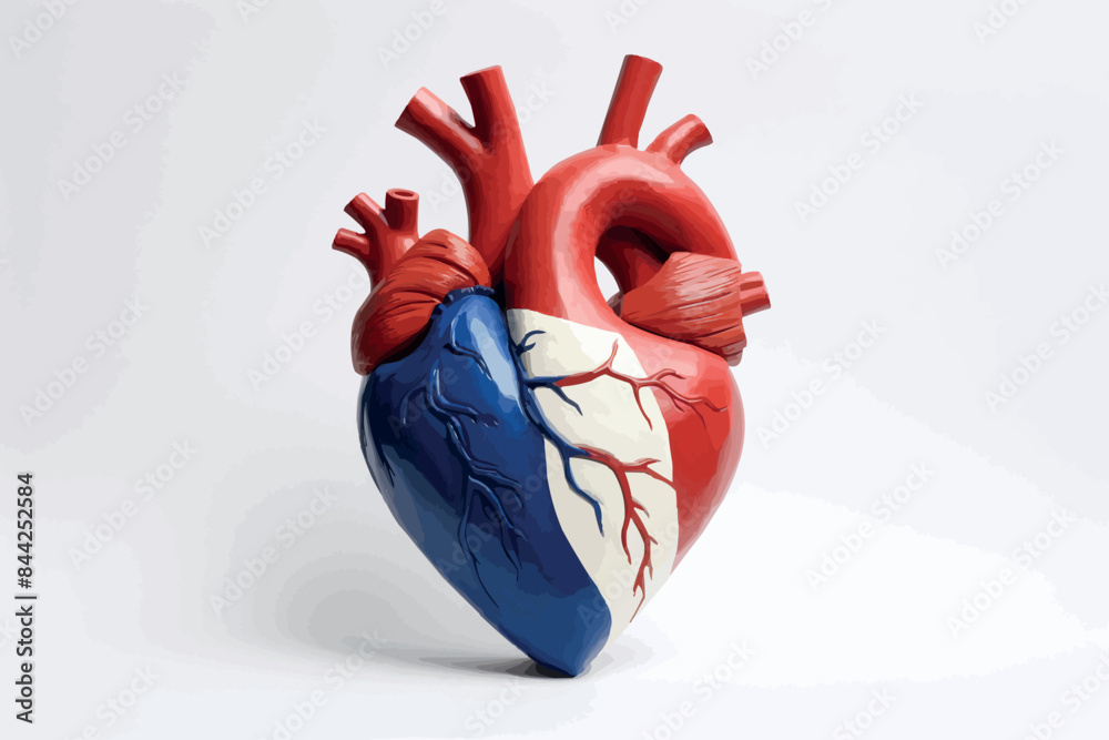 Naklejka premium 3D heart illustration design for white background