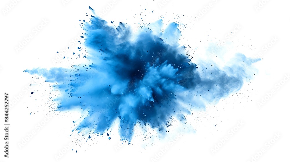 Blue Powder Explosion, Isolated on White Background : Suitable for Be Used as a Background in Any Project (Print, Graphic Design and Web Design). Blue Powder Explosion, Isolated on White Background : Suitable for Be Used as a Background in Any Project (Print, Graphic Design and Web Design).