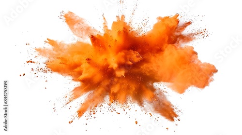 Orange Explosion, Isolated on White Background : Suitable for Be Used as a Background in Any Project (Print, Graphic Design and Web Design)