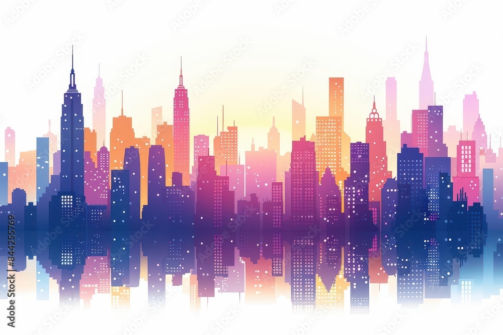 Design an iconic frontal view cityscape with intricate detail of historical landmarks and bustling urban activity, reminiscent of a watercolor painting Design an iconic frontal view cityscape with intricate detail of historical landmarks and bustling urban activity, reminiscent of a watercolor painting