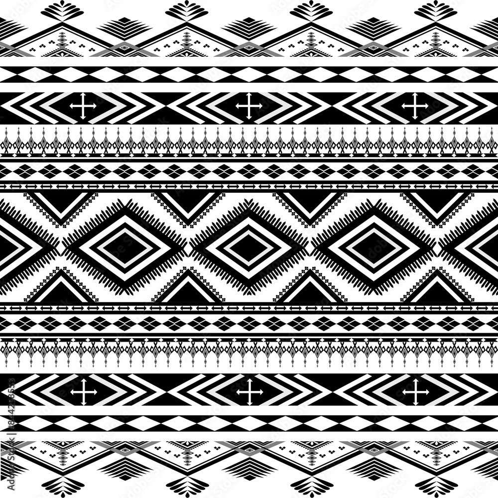 Black and white tribal seamless pattern Black and white tribal seamless pattern