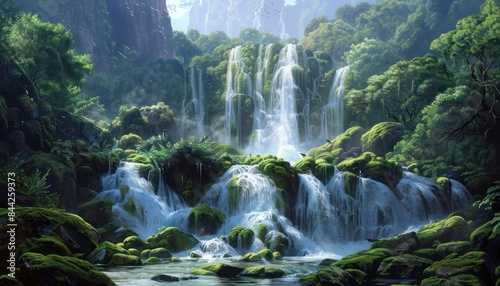 waterfall in kanchanaburi country