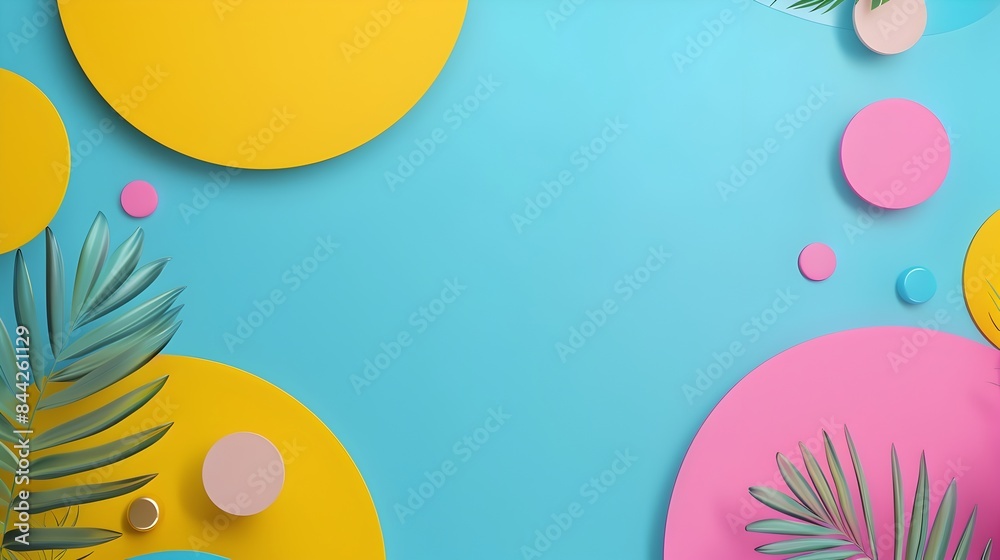 Vibrant Pop Art Style Background with Shimmering Metallic Accents in Blue Yellow and Pink Vibrant Pop Art Style Background with Shimmering Metallic Accents in Blue Yellow and Pink