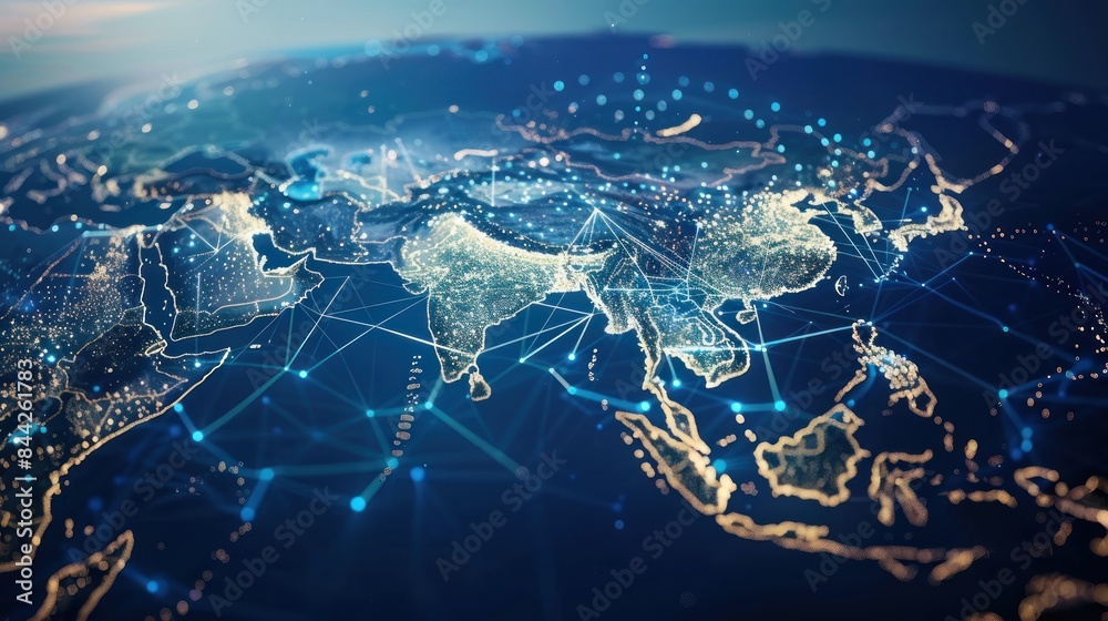 Global Connection Lines - Data Exchange, Pandemic, Computer Virus Global Connection Lines - Data Exchange, Pandemic, Computer Virus