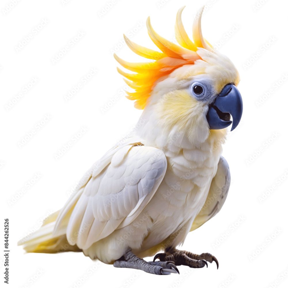 Beautiful cockatoo parrot isolated on Transparent background. Beautiful cockatoo parrot isolated on Transparent background.