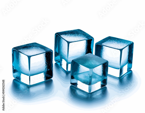 a group of ice cubes sitting on top of a table