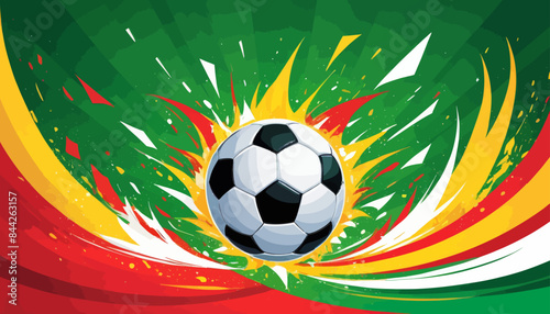 a soccer ball with the colors of the flag of portugal