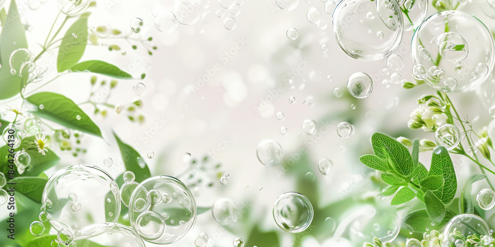 Fototapeta premium Blurry bokeh background with green texture under tree 