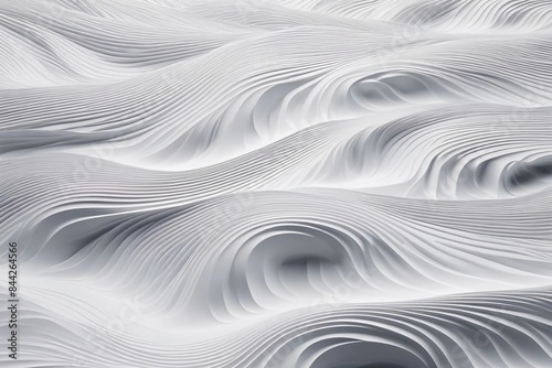 Abstract wavy line textured background in white.