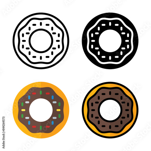 Set of Donut Icon Vector Illustration
