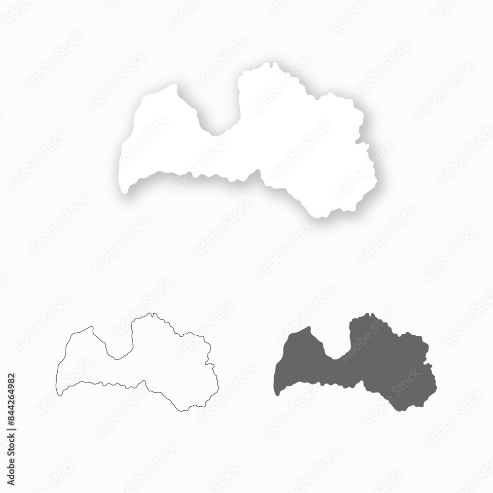 Latvia map set for design easy to edit