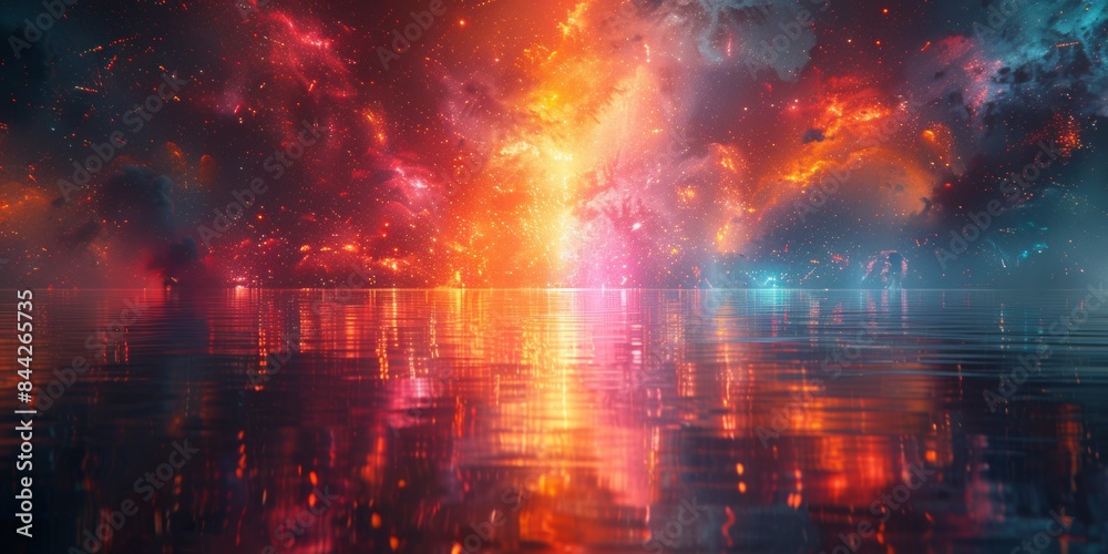 a realistic wallpaper with the theme summer, vibrant neon colors, glitter, glowing, glittering, shining, shimmering, high contrast a realistic wallpaper with the theme summer, vibrant neon colors, glitter, glowing, glittering, shining, shimmering, high contrast