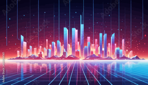 a futuristic city with mountains in the background