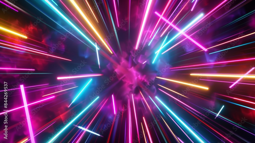 abstract neon background with colorful glowing lines abstract neon background with colorful glowing lines