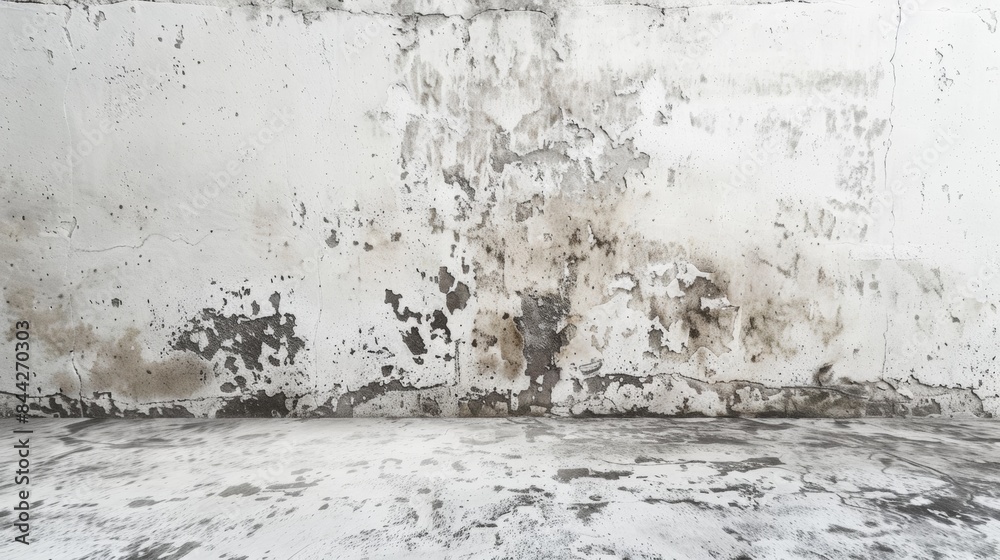 Obraz premium Abstract grunge background with a concrete wall and floor in gray and white colors
