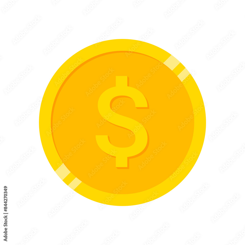Dollar coin icon transparent background. Dollar coin icon transparent background.