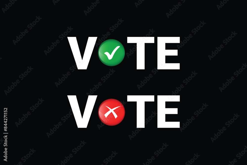 Obraz premium Voting for elections with tick mark