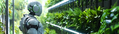 Robot Gardener Tending Lush...