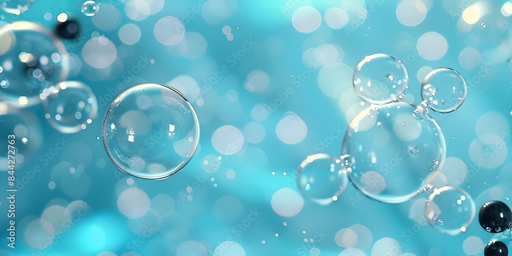 Captivating Image of Floating Bubbles on a Contemporary Blue Background ...