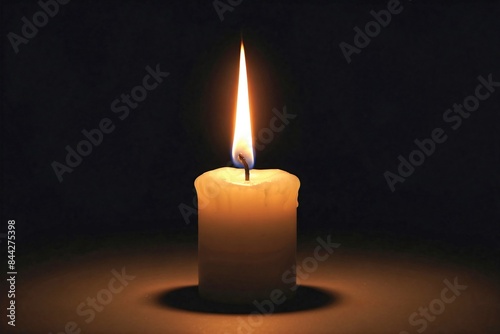 An image of single candle in a dark room