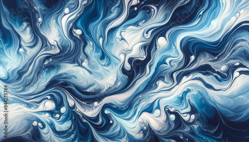 青色のマーブル模様のテクスチャー素材