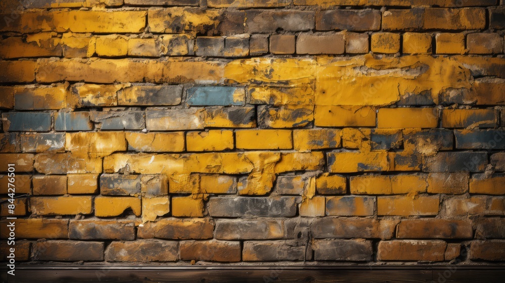 Obraz premium grunge yellow old brick wall