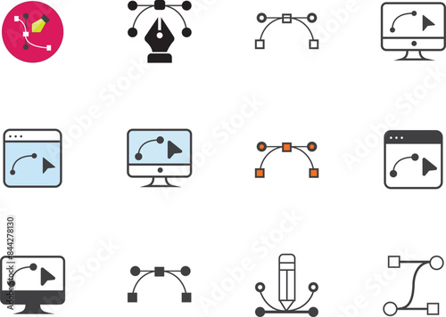 Pentool icon flat design vector illustration symbol